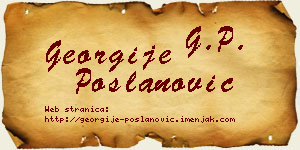 Georgije Poslanović vizit kartica